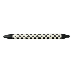 Schwarz-Weiß-Geometrisches Muster mit Kreisen Kugelschreiber