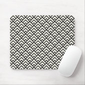 Schwarz-Weiß-Geometrisches Muster Mousepad (Mit Mouse)