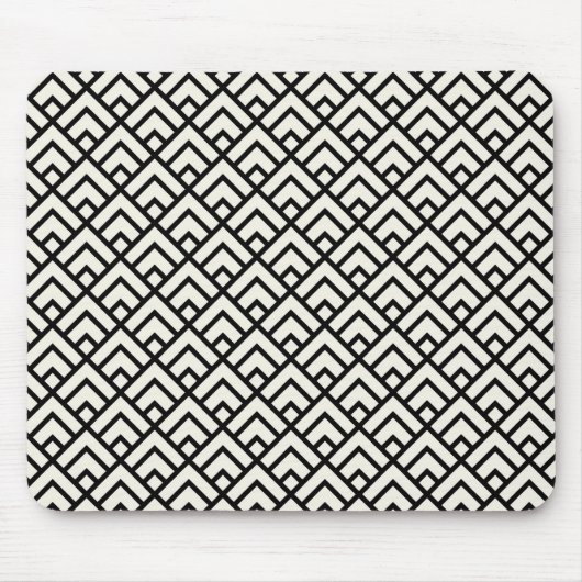 Schwarz-Weiß-Geometrisches Muster Mousepad (Vorne)