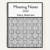 Schwarz-Weiß-Geometrisches Muster Notizblock (Vorderseite)