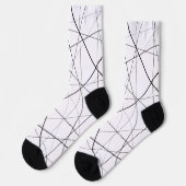 Schwarz-weiß geometrisches Muster Socken (Linkes Detail)