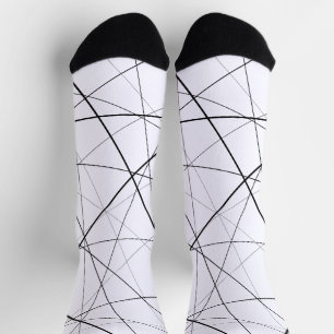 Schwarz-weiß geometrisches Muster Socken