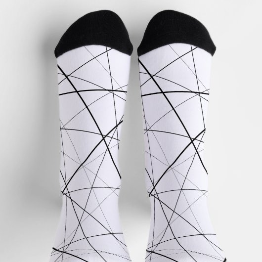 Schwarz-weiß geometrisches Muster Socken (Oben)