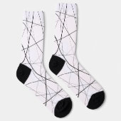 Schwarz-weiß geometrisches Muster Socken (Rechts)