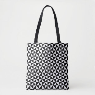 Schwarz-Weiß-Geometrisches Muster Tasche