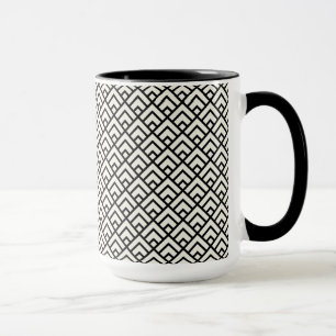 Schwarz-Weiß-Geometrisches Muster Tasse