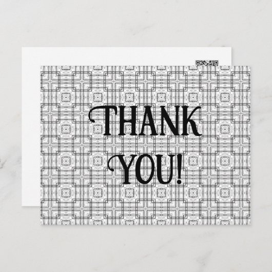 Schwarz-Weiß-Geometrisches Quadrat-Muster Vielen D Postkarte (Vorne/Hinten)