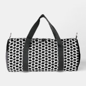 Schwarz-Weiß-Geometrisches Sternmuster Duffle Bag (Rückseite)