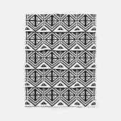 Schwarz-Weiß-Geometrisches Tribal-Muster Fleecedecke (Vorderseite)