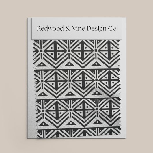 Schwarz-Weiß-Geometrisches Tribal-Muster Stoff