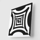 Schwarz-weiß geometrisches umgekehrtes Muster Quadratische Wanduhr (Winkel)