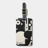 Schwarz-Weiß-Gepäck Gepäckanhänger (Vorderseite vertikal)