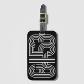 Schwarz-Weiß-Gepäckanhänger 6453 Gepäckanhänger (Vorderseite Vertikal)