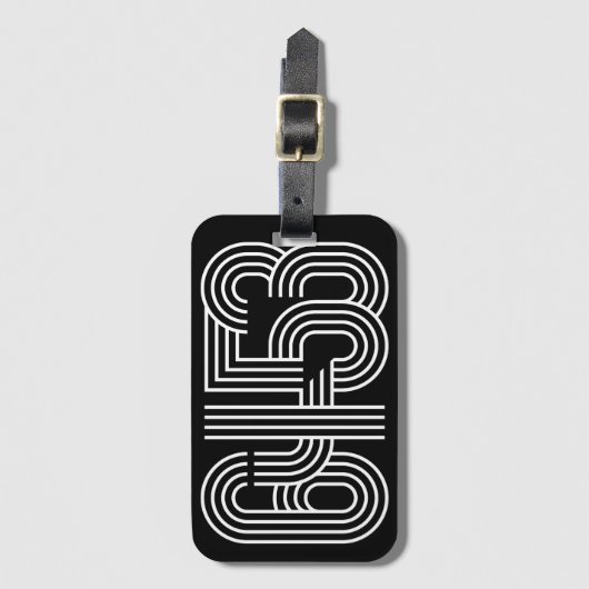 Schwarz-Weiß-Gepäckanhänger 6453 Gepäckanhänger (Vorderseite Vertikal)