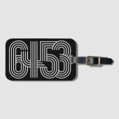 Schwarz-Weiß-Gepäckanhänger 6453 Gepäckanhänger (Vorderseite (Horizontal))