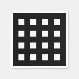 Schwarz-weiß geprüft serviette