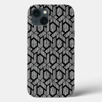 Schwarz-weiß gepunktetes geometrisches Muster Case