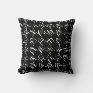 Schwarz-weiß gepunktetes Houndstooth-Muster Kissen