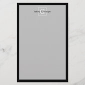 Schwarz-weiß gerahmtes Initialen-Monogramm Briefpapier (Vorderseite)