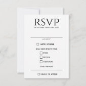 Schwarz-Weiß-Gerichte RSVP Karte (Vorderseite)