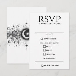 Schwarz-Weiß-Gerichte RSVP Karte