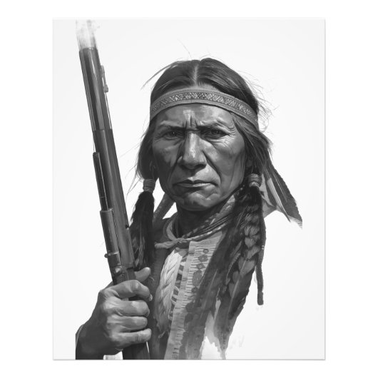 Schwarz-Weiß-Geronimo Fotodruck (Vorne)