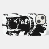 Schwarz-Weiß-Geronimo iPhone Hülle (Rückseite (Horizontal))