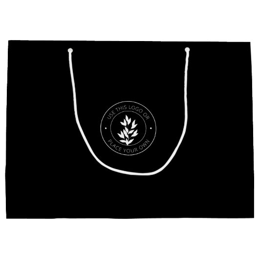 Schwarz-Weiß-Geschäft Große Geschenktüte (Rückseite)