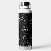 Schwarz Weiß Geschäft Logo Trinkflasche (Rückseite)