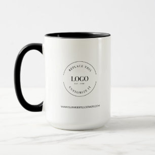 Schwarz-Weiß-Geschäft Promo-Logo-Website Tasse