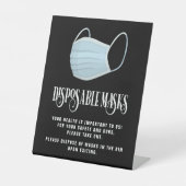 Schwarz-Weiß-Geschäftssicherheit tragen eine Maske Sockelschild (Vorderseite)