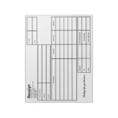 Schwarz-Weiß-Geschäftsvorlage erhalten Notizblock (Rotiert)