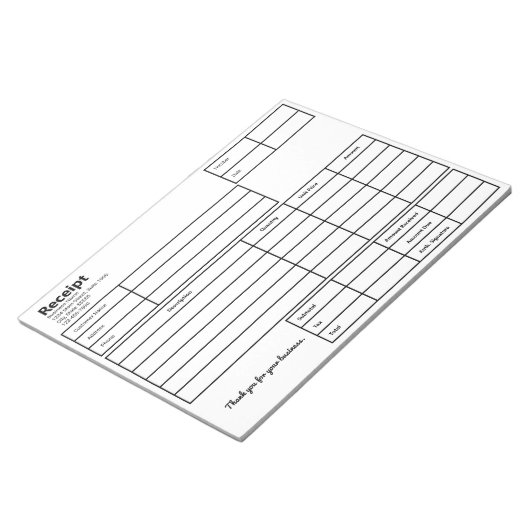 Schwarz-Weiß-Geschäftsvorlage erhalten Notizblock (angewinkelt)