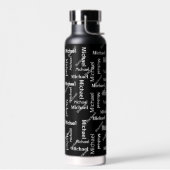 Schwarz/Weiß-Geschenk für Vornamen und Nachnamen Trinkflasche (Links)