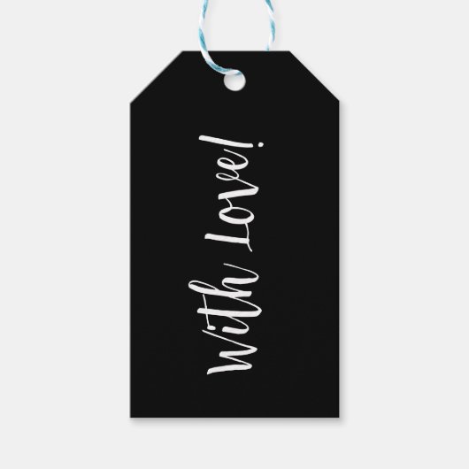 Schwarz-Weiß-Geschenk-Tag Geschenkanhänger (Vorderseite)