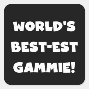 Schwarz-Weiß-Geschenke aus der Gammie der Welt Quadratischer Aufkleber