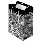 Schwarz-Weiß-Geschenktasche Mittlere Geschenktüte (Vorderseite Schrägansicht)