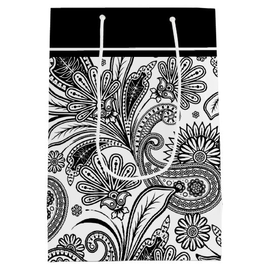 Schwarz-Weiß-Geschenktasche Mittlere Geschenktüte (Rückseite)