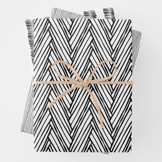 Schwarz-Weiß-Geschenkwrap Geschenkpapier Set (Beispiel)