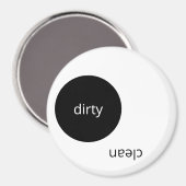 Schwarz-Weiß-Geschirrspüler Sauberes schmutziges M Magnet (Vorderseite/Rückseite)
