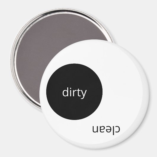 Schwarz-Weiß-Geschirrspüler Sauberes schmutziges M Magnet (Vorderseite/Rückseite)