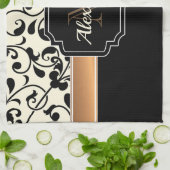 Schwarz/Weiß Geschirrtuch (Gefaltet)