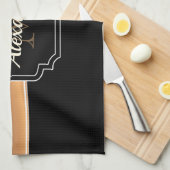 Schwarz/Weiß Geschirrtuch (Viertel Falte)