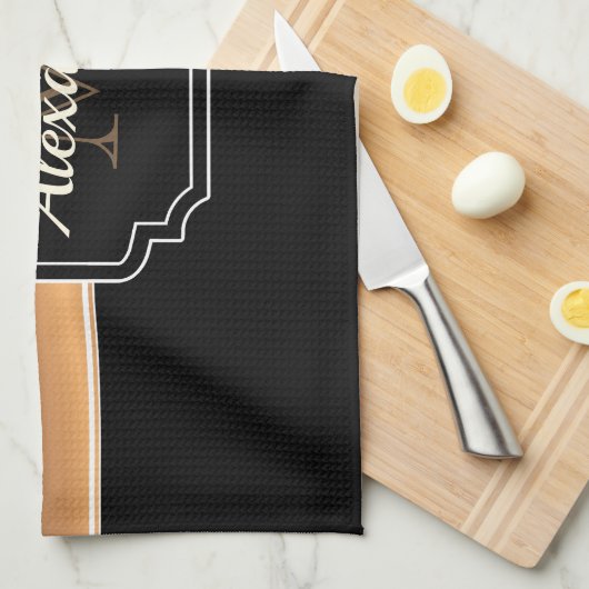 Schwarz/Weiß Geschirrtuch (Viertel Falte)