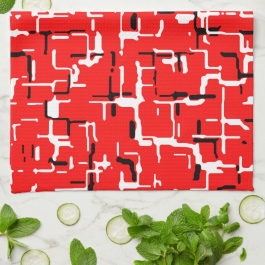 Schwarz-weiß Geschirrtuch (Gefaltet)