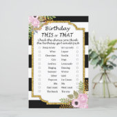 Schwarz-weiß gestreift Geburtstag dieses oder jene (Stehend Vorderseite)