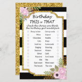 Schwarz-weiß gestreift Geburtstag dieses oder jene (Vorne/Hinten)