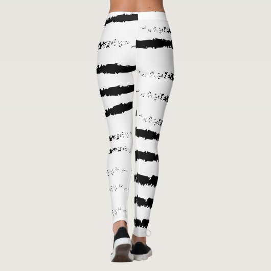 Schwarz-weiß gestreift leggings (Rückseite)