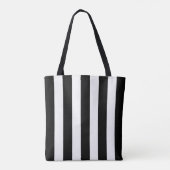 Schwarz-weiß gestreift mit Limettengrünem Monogram Tasche (Rückseite)