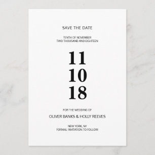 Schwarz-Weiß gestreift modern Save the Date